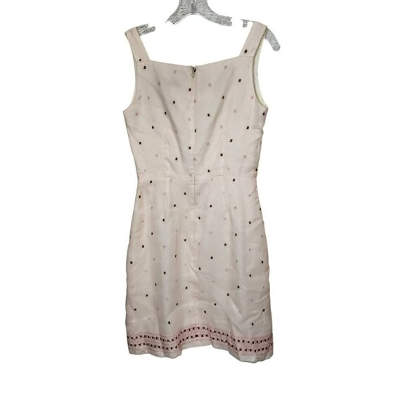 Tocca Bergdorf Goodman Dress 4 Pink Embroidered Sleeveless Sheath Made in USA - Picture 6 of 8